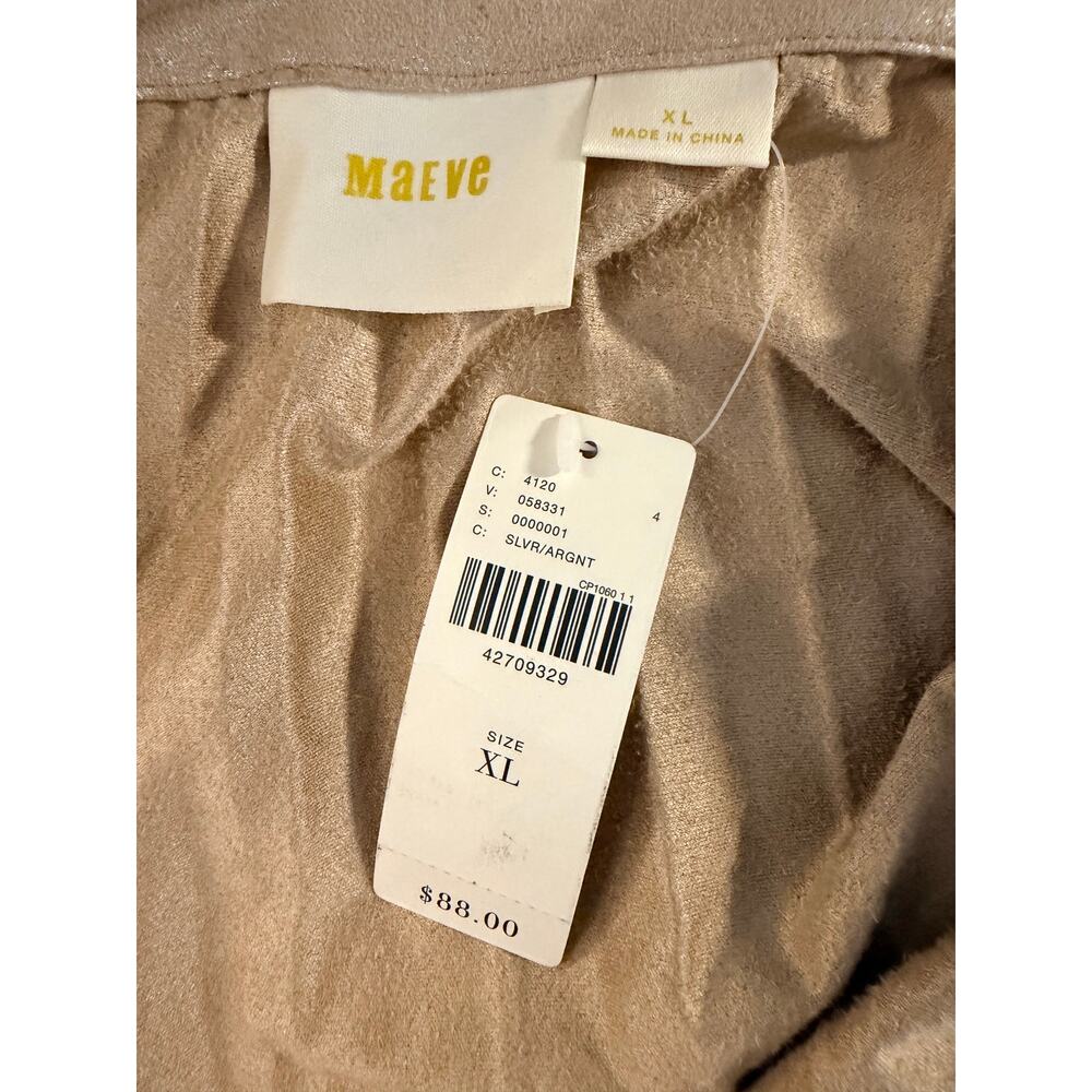 Anthropologie Maeve Metallic Gold Pleated Midi Skirt Size XL - NEW - Picture 5 of 8
